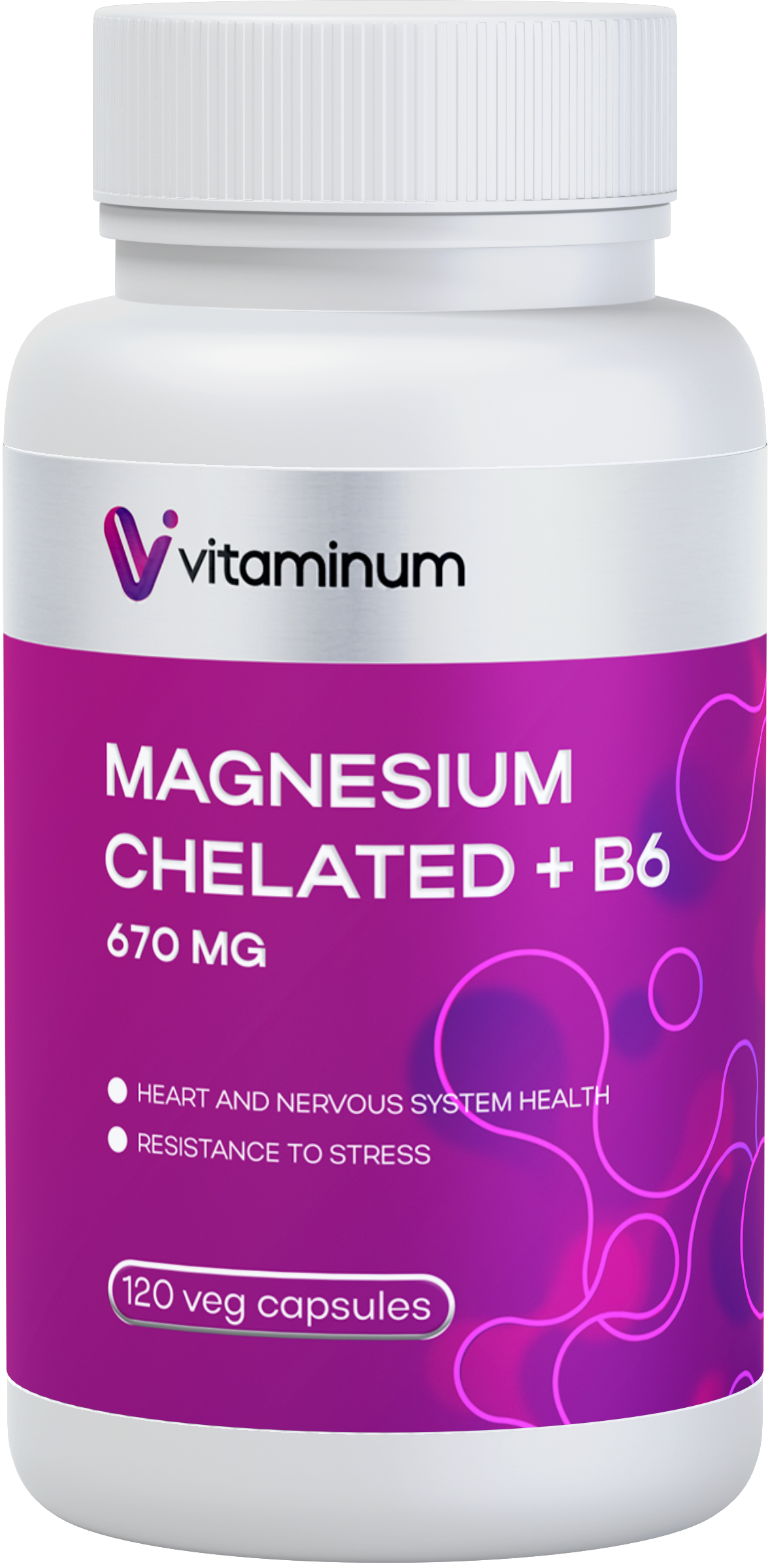  Vitaminum МАГНИЙ ХЕЛАТ + витамин В6 (670 MG) 120 капсул 800 мг  в Кстове